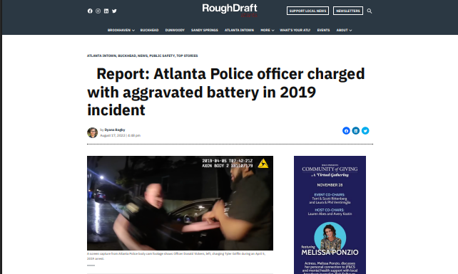 Atlanta Police officer charged with aggravated battery in 2019 incident