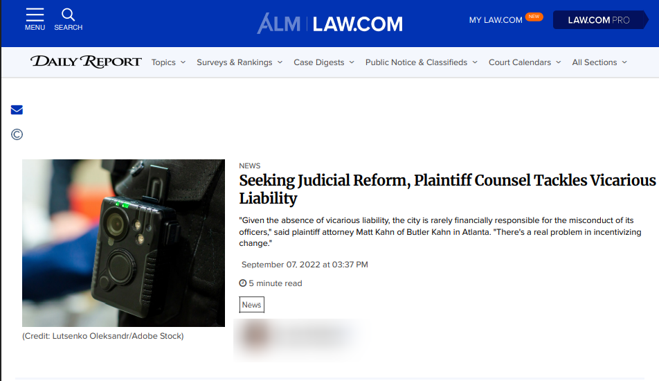 Seeking Judicial Reform, Plaintiff Counsel Tackles Vicarious Liability