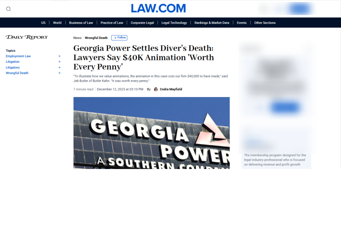 Georgia Power Settles Divers Death Lawyers Say $40K Animation